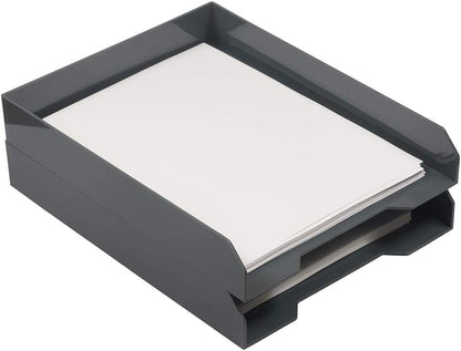 Stackable Paper Trays - Burgundy - Desktop Document, Letter, & File Organizer Tray - Sold Individually
