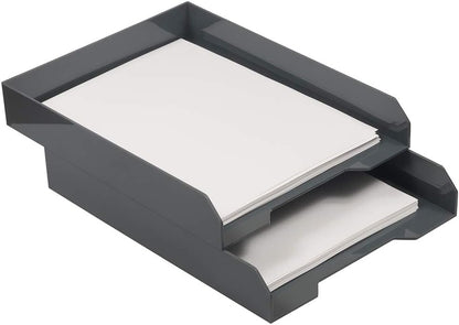 Stackable Paper Trays - Burgundy - Desktop Document, Letter, & File Organizer Tray - Sold Individually