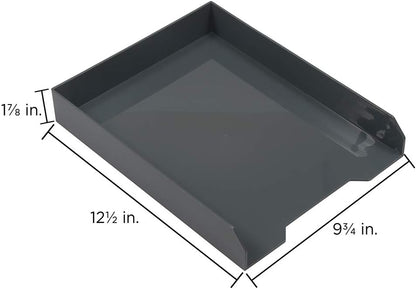 Stackable Paper Trays - Burgundy - Desktop Document, Letter, & File Organizer Tray - Sold Individually