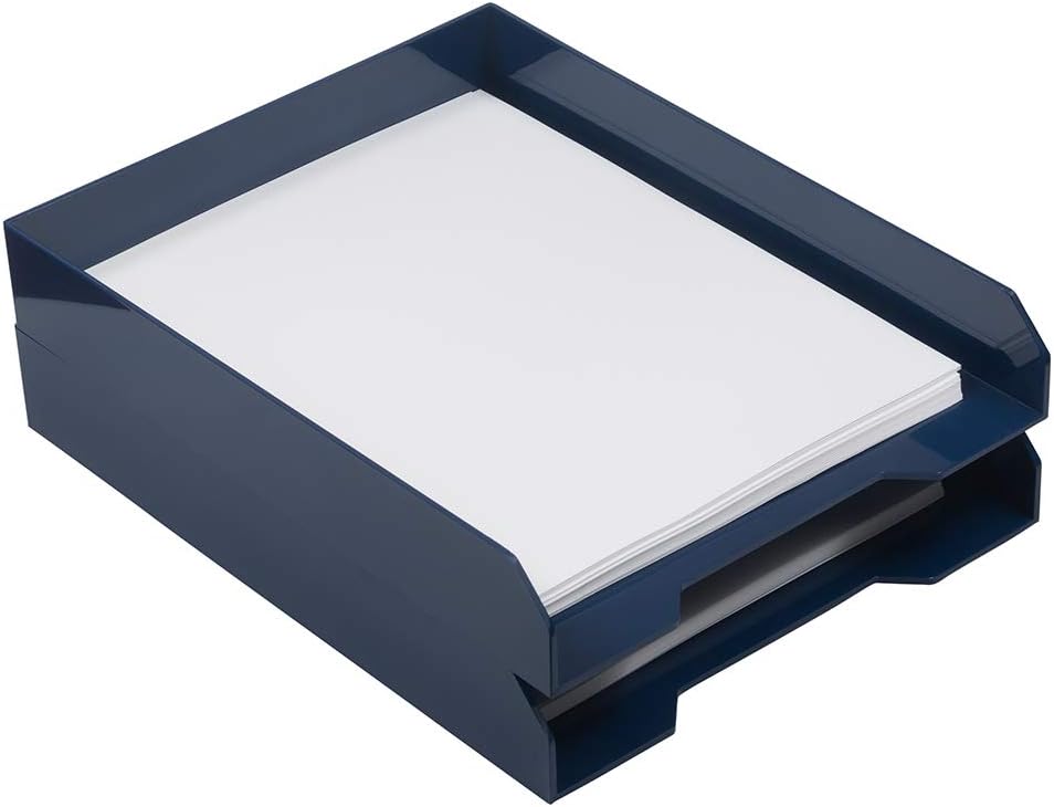 Stackable Paper Trays - Burgundy - Desktop Document, Letter, & File Organizer Tray - Sold Individually