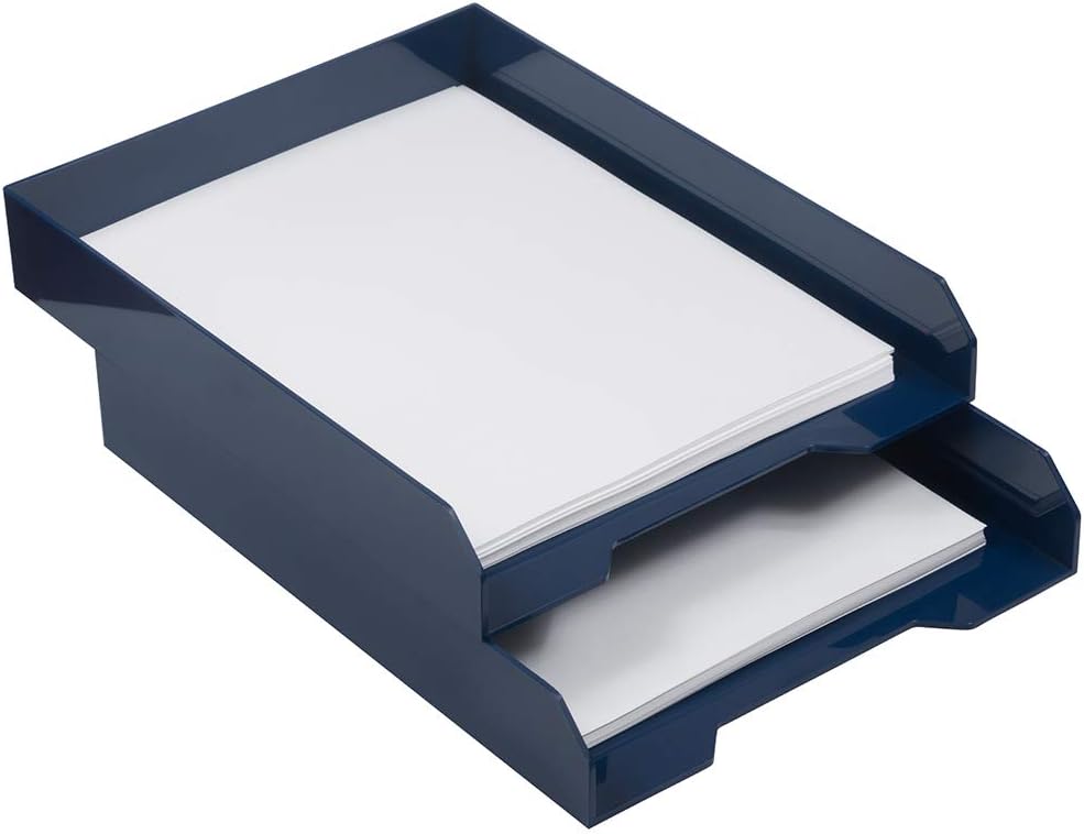 Stackable Paper Trays - Burgundy - Desktop Document, Letter, & File Organizer Tray - Sold Individually