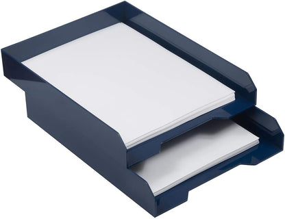 Stackable Paper Trays - Burgundy - Desktop Document, Letter, & File Organizer Tray - Sold Individually