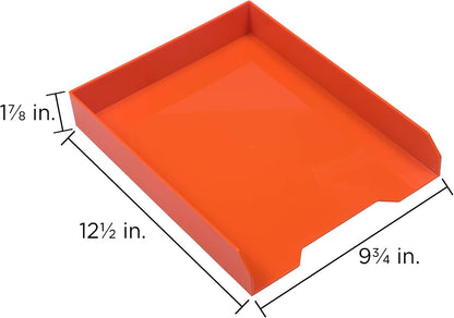 Stackable Paper Trays - Burgundy - Desktop Document, Letter, & File Organizer Tray - Sold Individually
