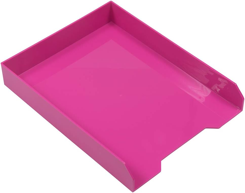 Stackable Paper Trays - Burgundy - Desktop Document, Letter, & File Organizer Tray - Sold Individually