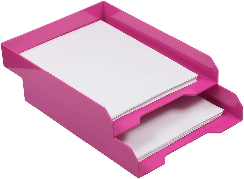 Stackable Paper Trays - Burgundy - Desktop Document, Letter, & File Organizer Tray - Sold Individually