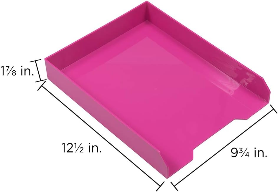Stackable Paper Trays - Burgundy - Desktop Document, Letter, & File Organizer Tray - Sold Individually