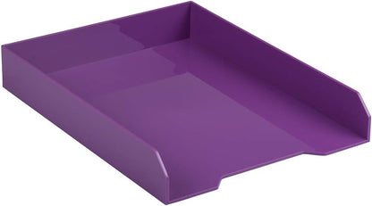 Stackable Paper Trays - Burgundy - Desktop Document, Letter, & File Organizer Tray - Sold Individually
