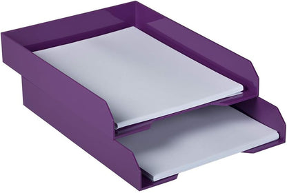 Stackable Paper Trays - Burgundy - Desktop Document, Letter, & File Organizer Tray - Sold Individually