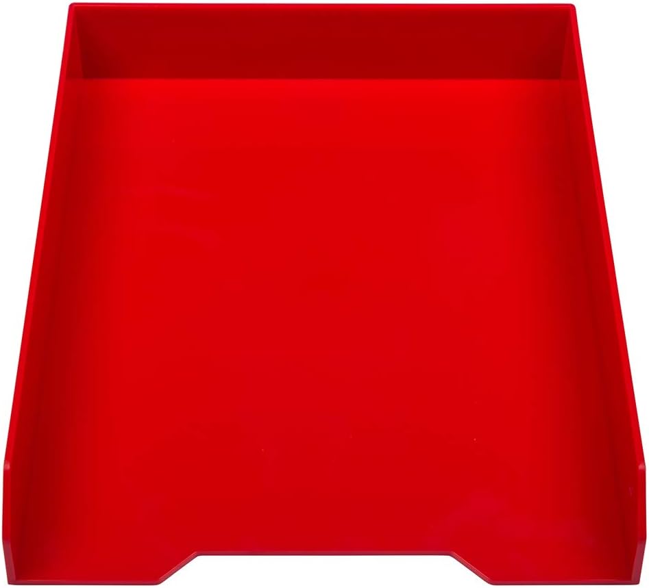 Stackable Paper Trays - Burgundy - Desktop Document, Letter, & File Organizer Tray - Sold Individually