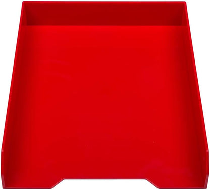 Stackable Paper Trays - Burgundy - Desktop Document, Letter, & File Organizer Tray - Sold Individually