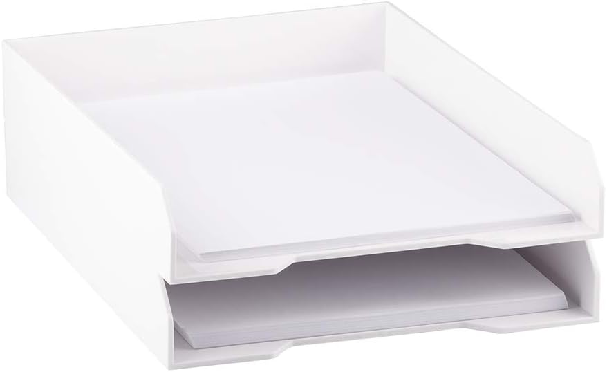 Stackable Paper Trays - Burgundy - Desktop Document, Letter, & File Organizer Tray - Sold Individually