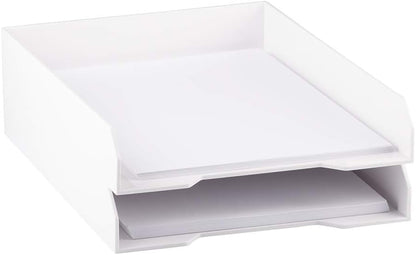 Stackable Paper Trays - Burgundy - Desktop Document, Letter, & File Organizer Tray - Sold Individually