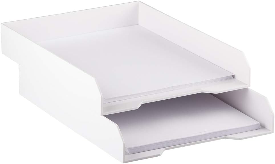 Stackable Paper Trays - Burgundy - Desktop Document, Letter, & File Organizer Tray - Sold Individually