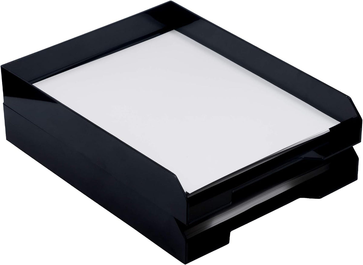 Stackable Paper Trays - Burgundy - Desktop Document, Letter, & File Organizer Tray - Sold Individually