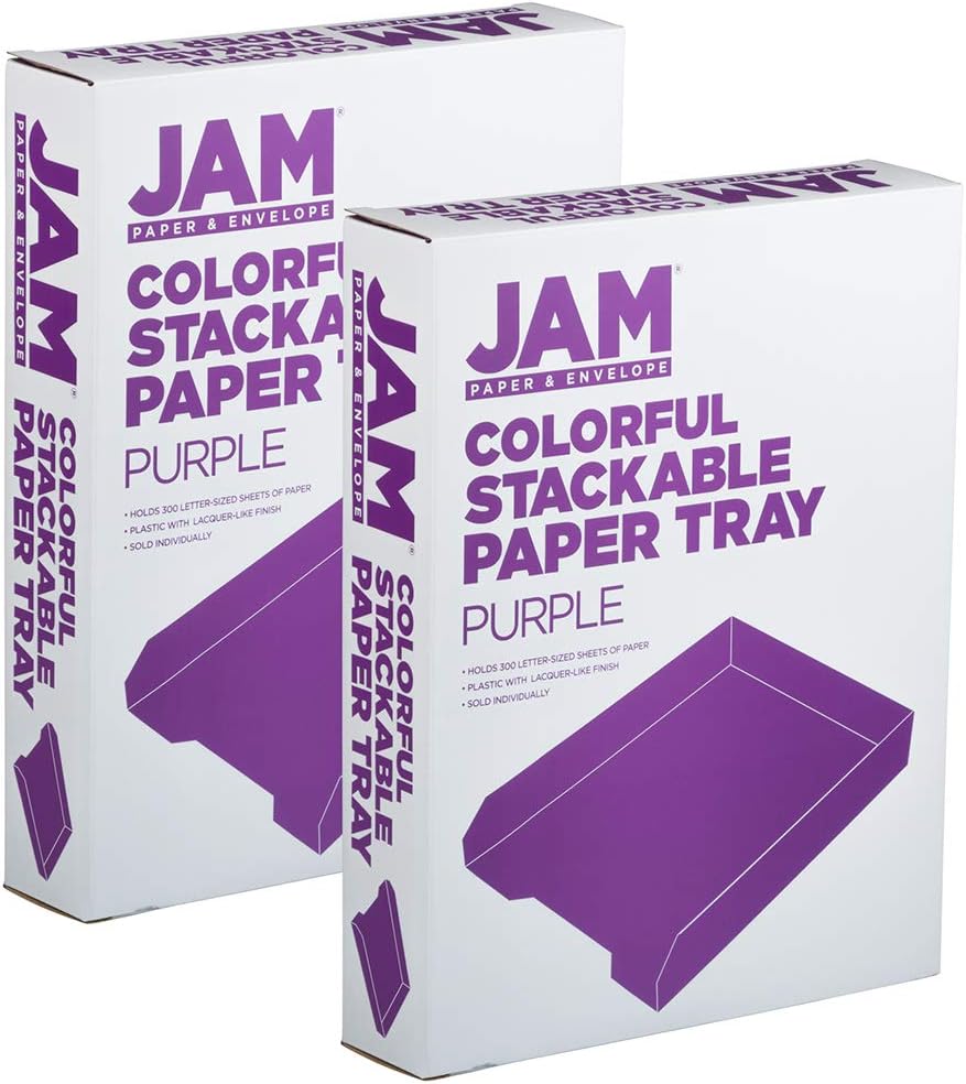 Stackable Paper Trays - Burgundy - Desktop Document, Letter, & File Organizer Tray - Sold Individually