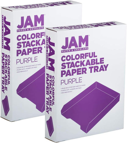 Stackable Paper Trays - Burgundy - Desktop Document, Letter, & File Organizer Tray - Sold Individually
