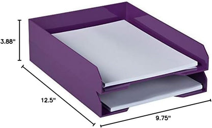 Stackable Paper Trays - Burgundy - Desktop Document, Letter, & File Organizer Tray - Sold Individually