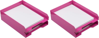 Stackable Paper Trays - Burgundy - Desktop Document, Letter, & File Organizer Tray - Sold Individually