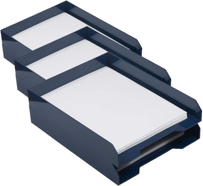 Stackable Paper Trays - Burgundy - Desktop Document, Letter, & File Organizer Tray - Sold Individually