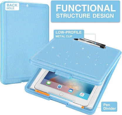 Clipboard with Storage, Plastic Nursing Clip Boards 8.5x11, Black