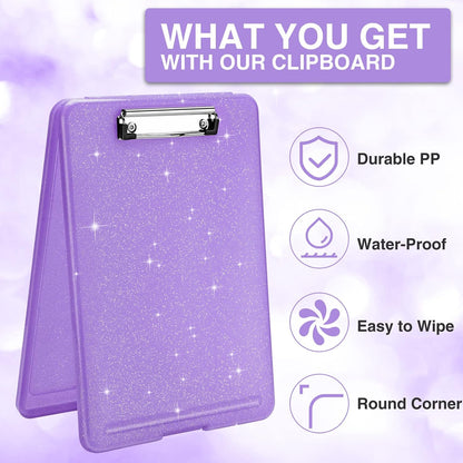 Clipboard with Storage, Plastic Nursing Clip Boards 8.5x11, Black