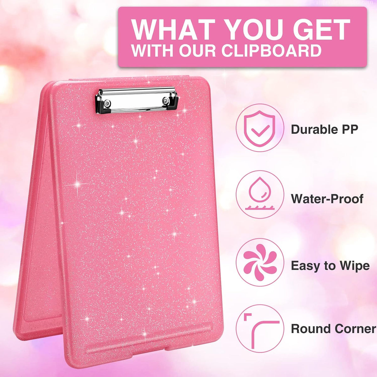 Clipboard with Storage, Plastic Nursing Clip Boards 8.5x11, Black