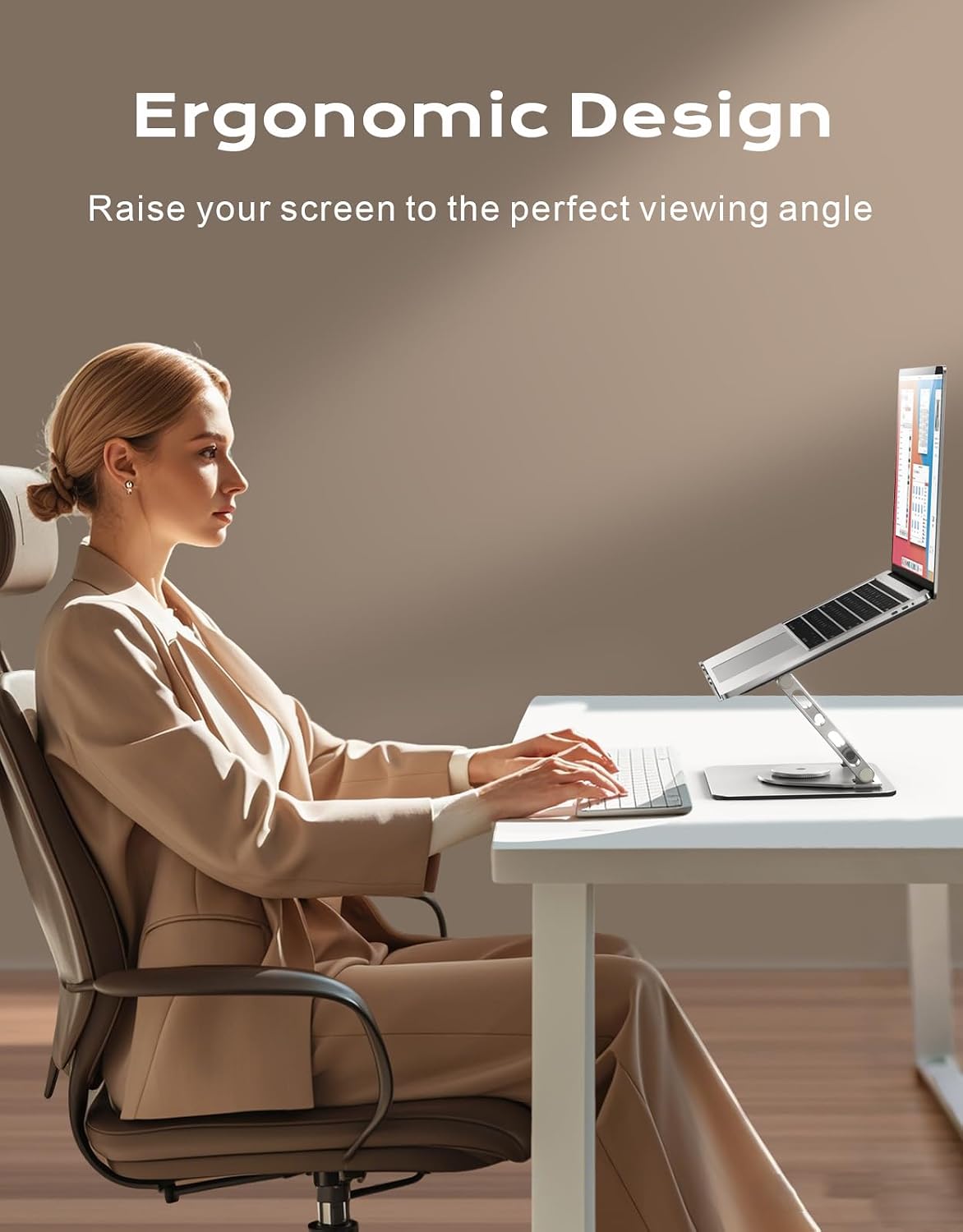 360° Rotatable Laptop Stand for Desk Adjustable Height