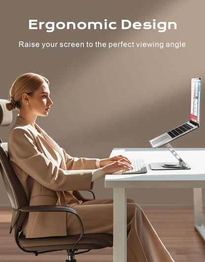 360° Rotatable Laptop Stand for Desk Adjustable Height
