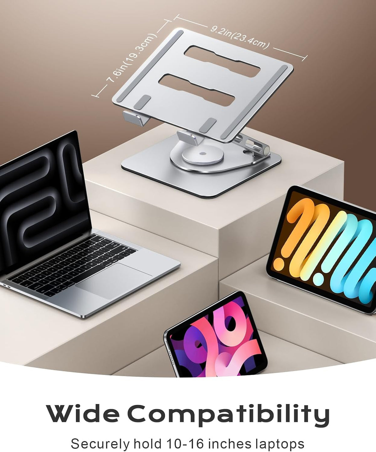 360° Rotatable Laptop Stand for Desk Adjustable Height