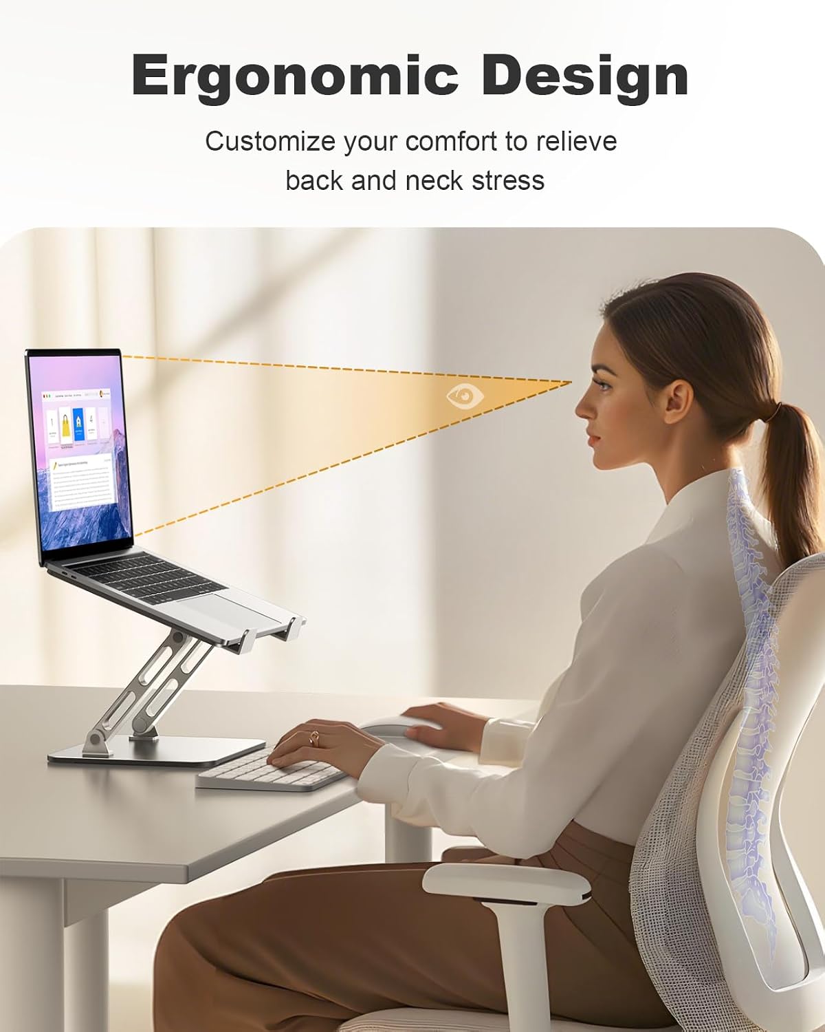 360° Rotatable Laptop Stand for Desk Adjustable Height