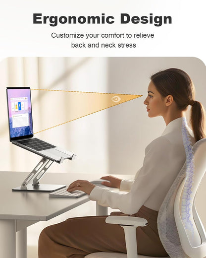 360° Rotatable Laptop Stand for Desk Adjustable Height