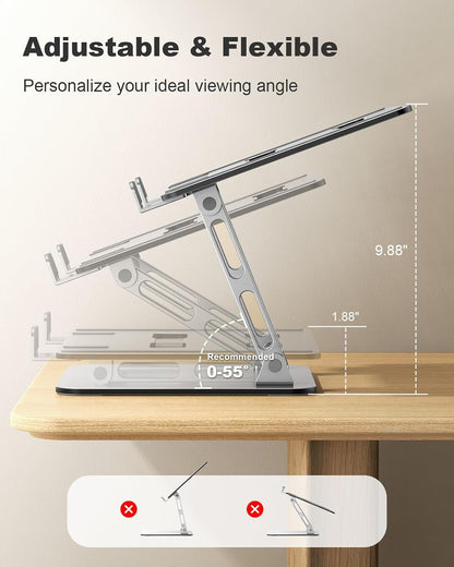 360° Rotatable Laptop Stand for Desk Adjustable Height
