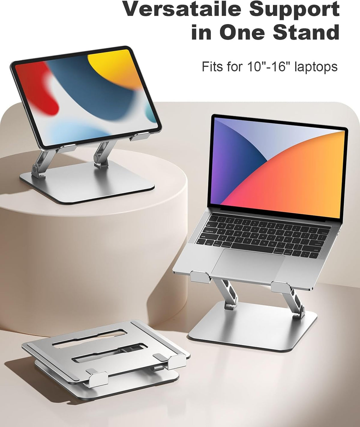 360° Rotatable Laptop Stand for Desk Adjustable Height