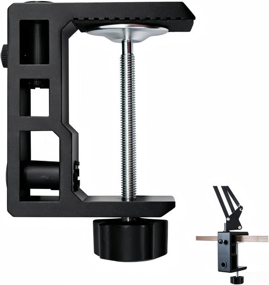 Replacement Heavy Duty C Clamp for 1/2” and 5/8” Hole Base Magnifying Lamp,Desk Lamp,Swing Arm Lamp,Phone I pad Mount,Tablet Mic Holder,Table Mount Clamp for Microphone Stand Mic Boom Arm (G2 BLACK)