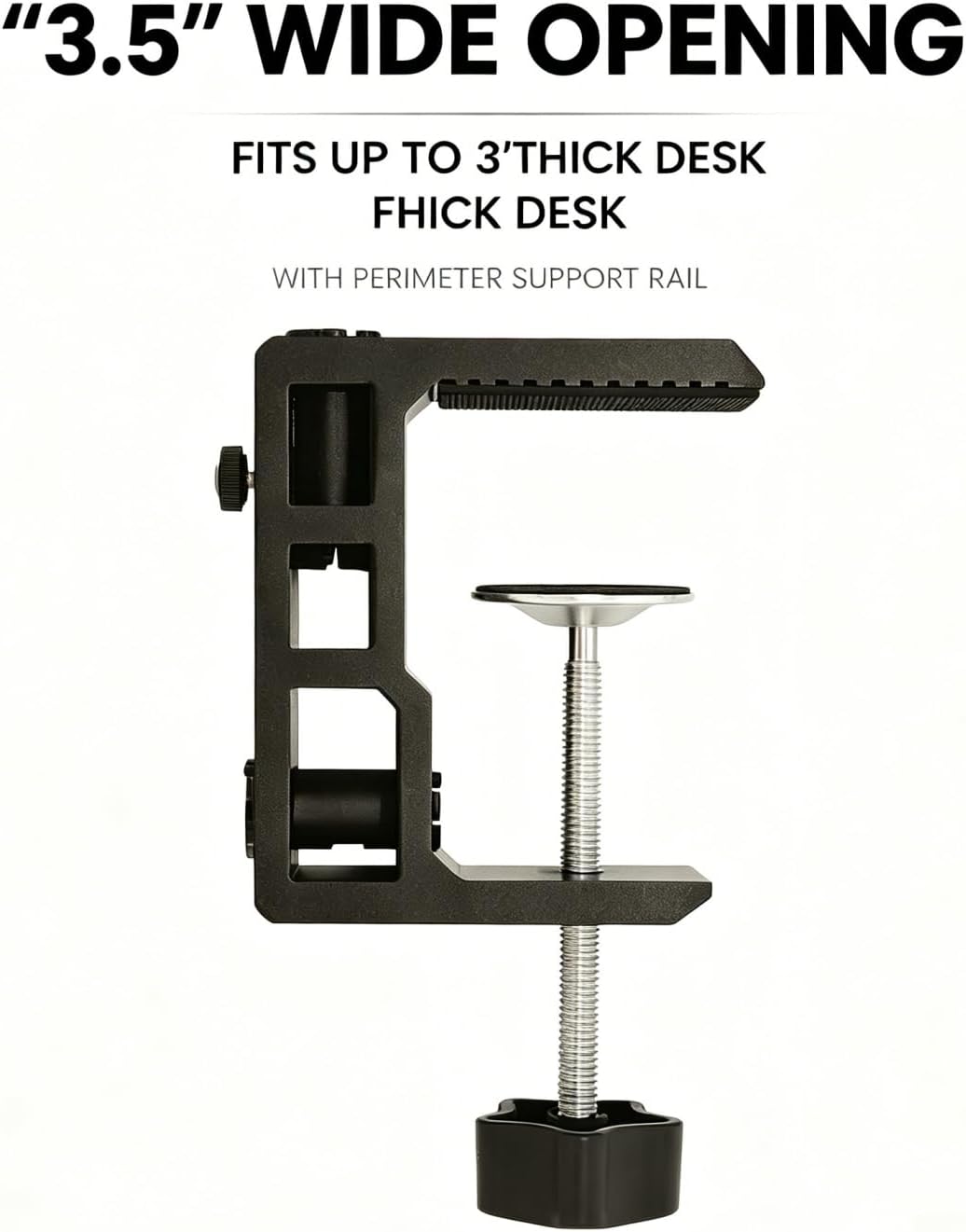 Replacement Heavy Duty C Clamp for 1/2” and 5/8” Hole Base Magnifying Lamp,Desk Lamp,Swing Arm Lamp,Phone I pad Mount,Tablet Mic Holder,Table Mount Clamp for Microphone Stand Mic Boom Arm (G2 BLACK)