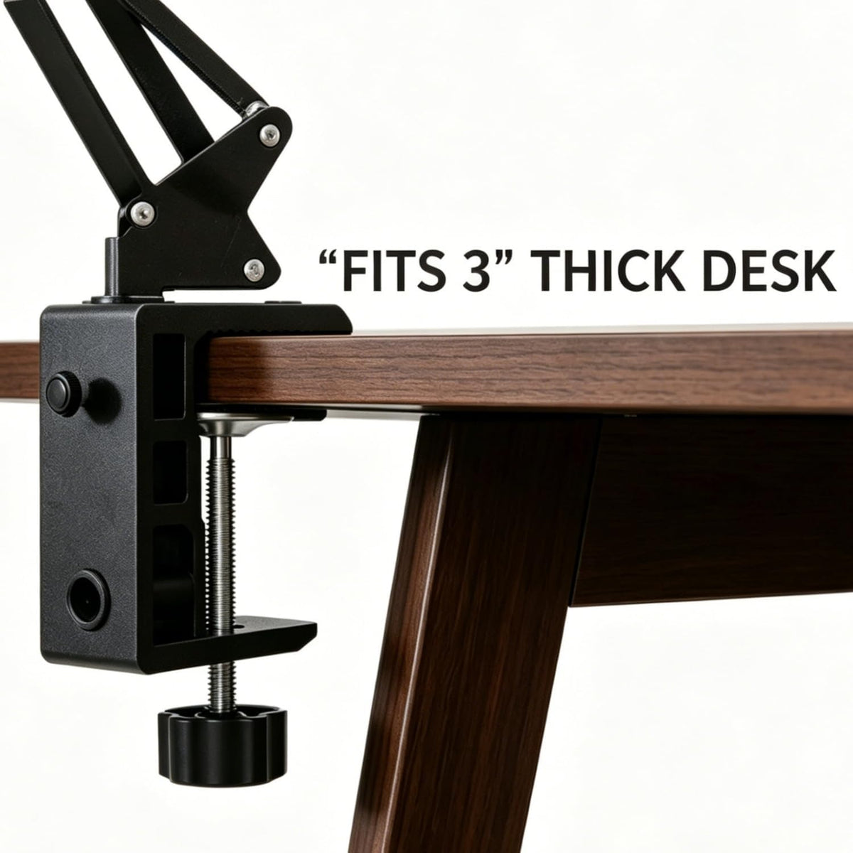 Replacement Heavy Duty C Clamp for 1/2” and 5/8” Hole Base Magnifying Lamp,Desk Lamp,Swing Arm Lamp,Phone I pad Mount,Tablet Mic Holder,Table Mount Clamp for Microphone Stand Mic Boom Arm (G2 BLACK)