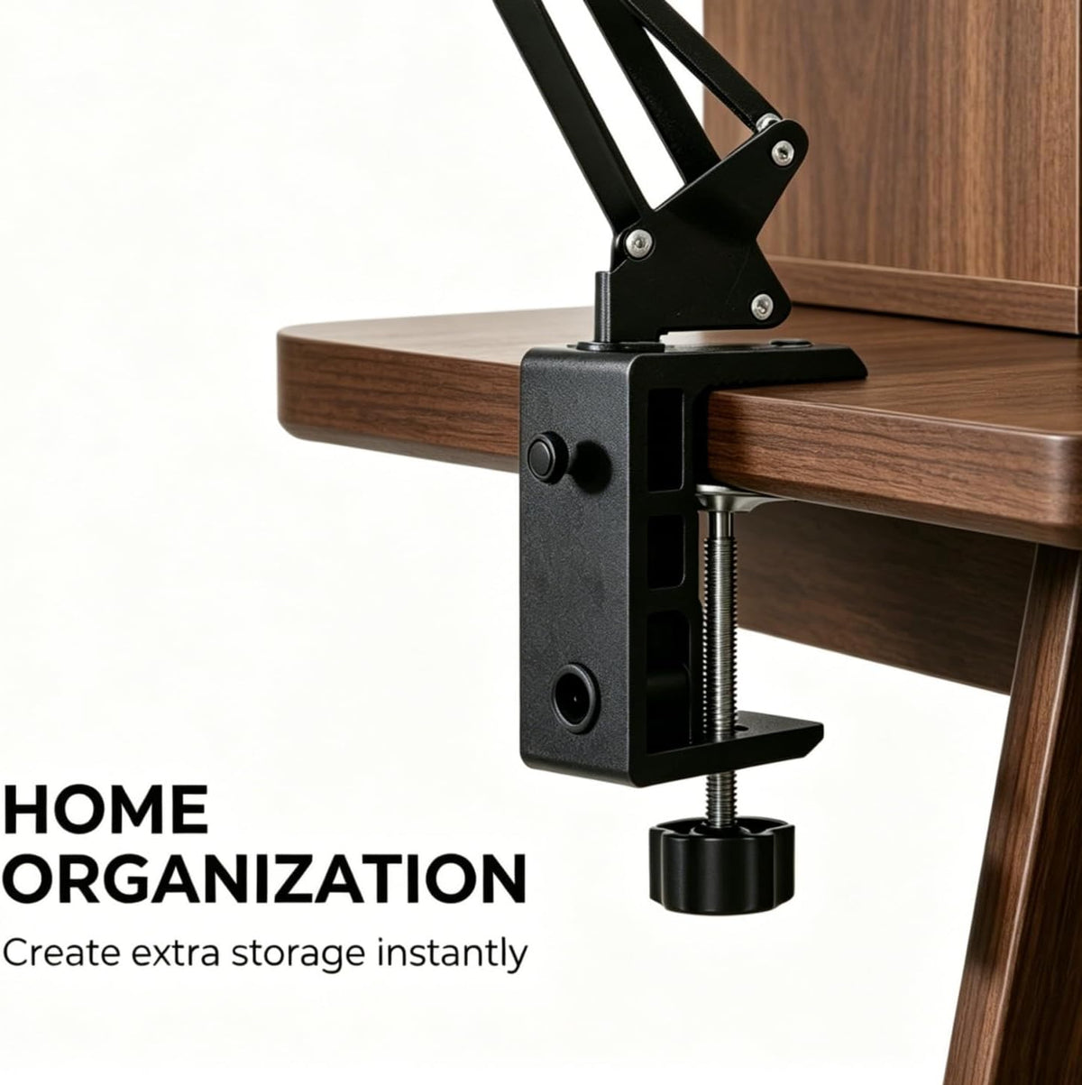 Replacement Heavy Duty C Clamp for 1/2” and 5/8” Hole Base Magnifying Lamp,Desk Lamp,Swing Arm Lamp,Phone I pad Mount,Tablet Mic Holder,Table Mount Clamp for Microphone Stand Mic Boom Arm (G2 BLACK)