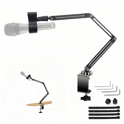 Replacement Heavy Duty C Clamp for 1/2” and 5/8” Hole Base Magnifying Lamp,Desk Lamp,Swing Arm Lamp,Phone I pad Mount,Tablet Mic Holder,Table Mount Clamp for Microphone Stand Mic Boom Arm (G2 BLACK)