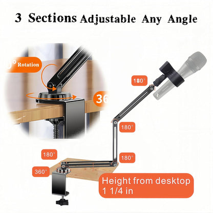 Replacement Heavy Duty C Clamp for 1/2” and 5/8” Hole Base Magnifying Lamp,Desk Lamp,Swing Arm Lamp,Phone I pad Mount,Tablet Mic Holder,Table Mount Clamp for Microphone Stand Mic Boom Arm (G2 BLACK)