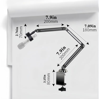 Replacement Heavy Duty C Clamp for 1/2” and 5/8” Hole Base Magnifying Lamp,Desk Lamp,Swing Arm Lamp,Phone I pad Mount,Tablet Mic Holder,Table Mount Clamp for Microphone Stand Mic Boom Arm (G2 BLACK)