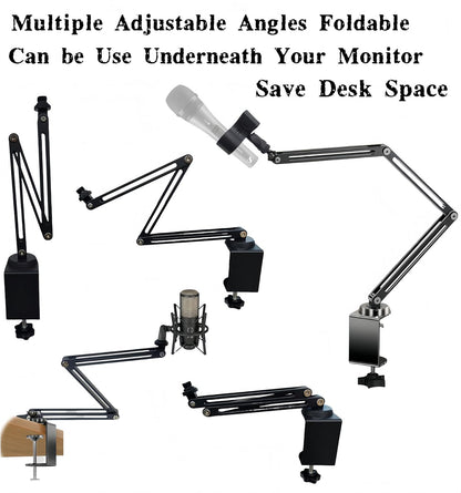 Replacement Heavy Duty C Clamp for 1/2” and 5/8” Hole Base Magnifying Lamp,Desk Lamp,Swing Arm Lamp,Phone I pad Mount,Tablet Mic Holder,Table Mount Clamp for Microphone Stand Mic Boom Arm (G2 BLACK)