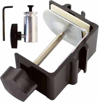 Replacement Heavy Duty C Clamp for 1/2” and 5/8” Hole Base Magnifying Lamp,Desk Lamp,Swing Arm Lamp,Phone I pad Mount,Tablet Mic Holder,Table Mount Clamp for Microphone Stand Mic Boom Arm (G2 BLACK)