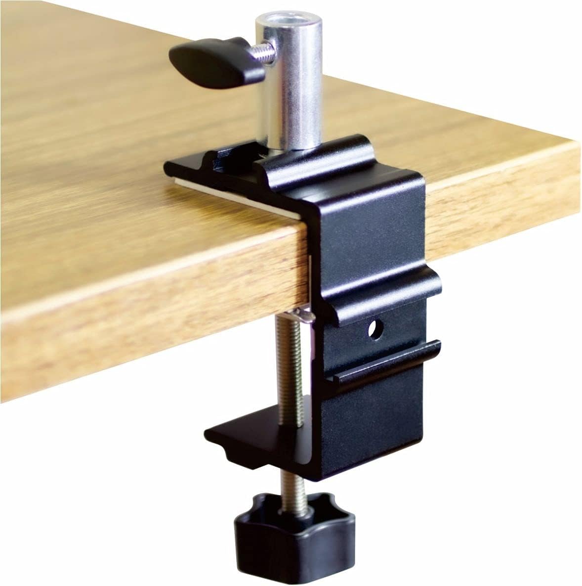 Replacement Heavy Duty C Clamp for 1/2” and 5/8” Hole Base Magnifying Lamp,Desk Lamp,Swing Arm Lamp,Phone I pad Mount,Tablet Mic Holder,Table Mount Clamp for Microphone Stand Mic Boom Arm (G2 BLACK)