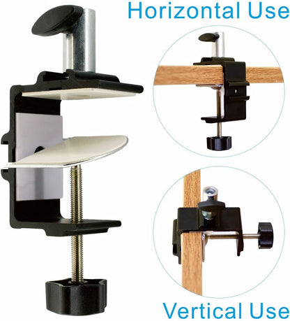 Replacement Heavy Duty C Clamp for 1/2” and 5/8” Hole Base Magnifying Lamp,Desk Lamp,Swing Arm Lamp,Phone I pad Mount,Tablet Mic Holder,Table Mount Clamp for Microphone Stand Mic Boom Arm (G2 BLACK)