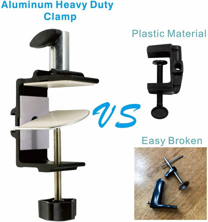 Replacement Heavy Duty C Clamp for 1/2” and 5/8” Hole Base Magnifying Lamp,Desk Lamp,Swing Arm Lamp,Phone I pad Mount,Tablet Mic Holder,Table Mount Clamp for Microphone Stand Mic Boom Arm (G2 BLACK)