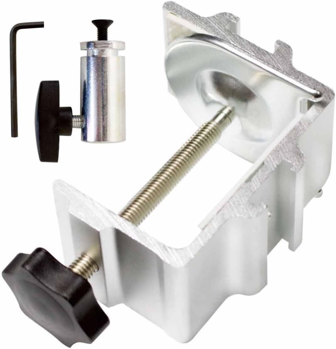 Replacement Heavy Duty C Clamp for 1/2” and 5/8” Hole Base Magnifying Lamp,Desk Lamp,Swing Arm Lamp,Phone I pad Mount,Tablet Mic Holder,Table Mount Clamp for Microphone Stand Mic Boom Arm (G2 BLACK)