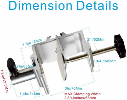 Replacement Heavy Duty C Clamp for 1/2” and 5/8” Hole Base Magnifying Lamp,Desk Lamp,Swing Arm Lamp,Phone I pad Mount,Tablet Mic Holder,Table Mount Clamp for Microphone Stand Mic Boom Arm (G2 BLACK)