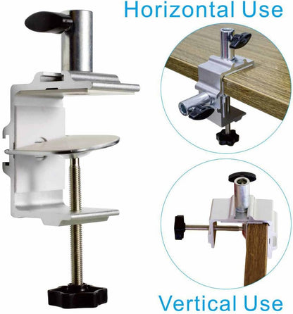 Replacement Heavy Duty C Clamp for 1/2” and 5/8” Hole Base Magnifying Lamp,Desk Lamp,Swing Arm Lamp,Phone I pad Mount,Tablet Mic Holder,Table Mount Clamp for Microphone Stand Mic Boom Arm (G2 BLACK)