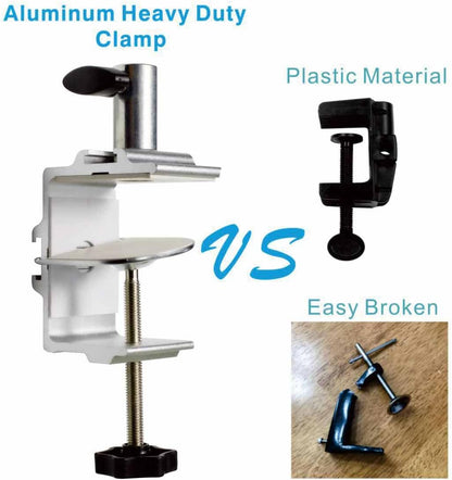 Replacement Heavy Duty C Clamp for 1/2” and 5/8” Hole Base Magnifying Lamp,Desk Lamp,Swing Arm Lamp,Phone I pad Mount,Tablet Mic Holder,Table Mount Clamp for Microphone Stand Mic Boom Arm (G2 BLACK)