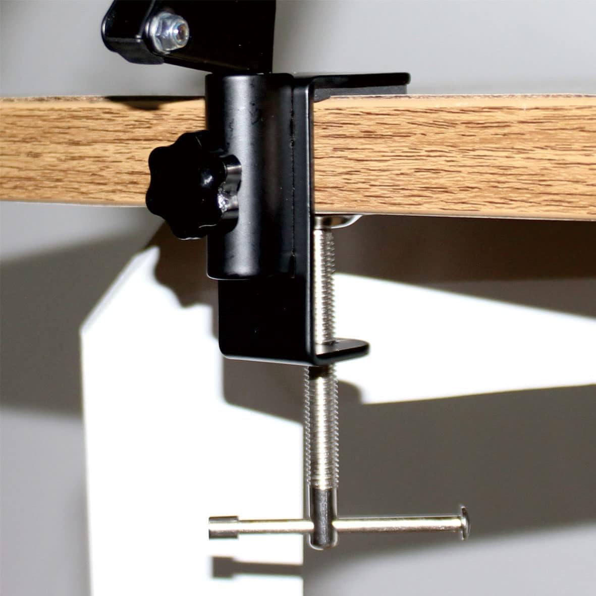 Replacement Heavy Duty C Clamp for 1/2” and 5/8” Hole Base Magnifying Lamp,Desk Lamp,Swing Arm Lamp,Phone I pad Mount,Tablet Mic Holder,Table Mount Clamp for Microphone Stand Mic Boom Arm (G2 BLACK)